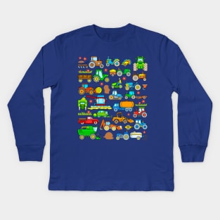 Tractor Design Kids Long Sleeve T-Shirt